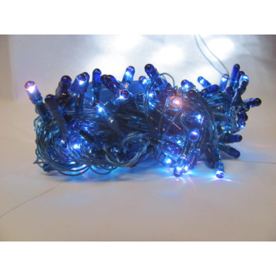 Pom-Installation 100 blaue LEDs